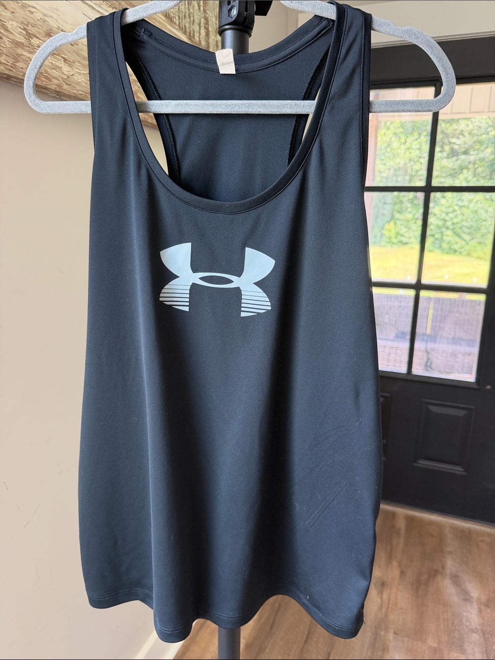 Under Armour Black Tank with Light Gray Logo